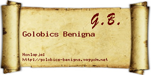 Golobics Benigna névjegykártya